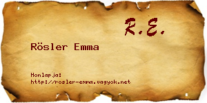 Rösler Emma névjegykártya